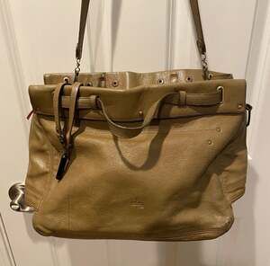 Jérôme Dreyfuss Carlos Bag - Taupe Grained Leather - Expandable Satchel